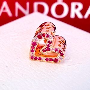 Authentic pandora rose gold heart charm ❤️❤️❤️💎❤️❤️❤️💎❤️💜❤️💎❤️💜❤️💎💜❤️💎